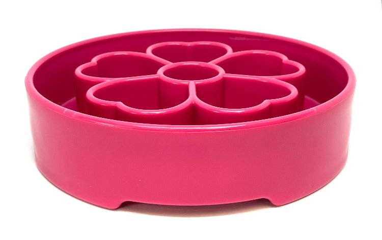 Flower Design eBowl Enrichment Slow Feeder Bowl for Dogs: Flower Bowl - Pink