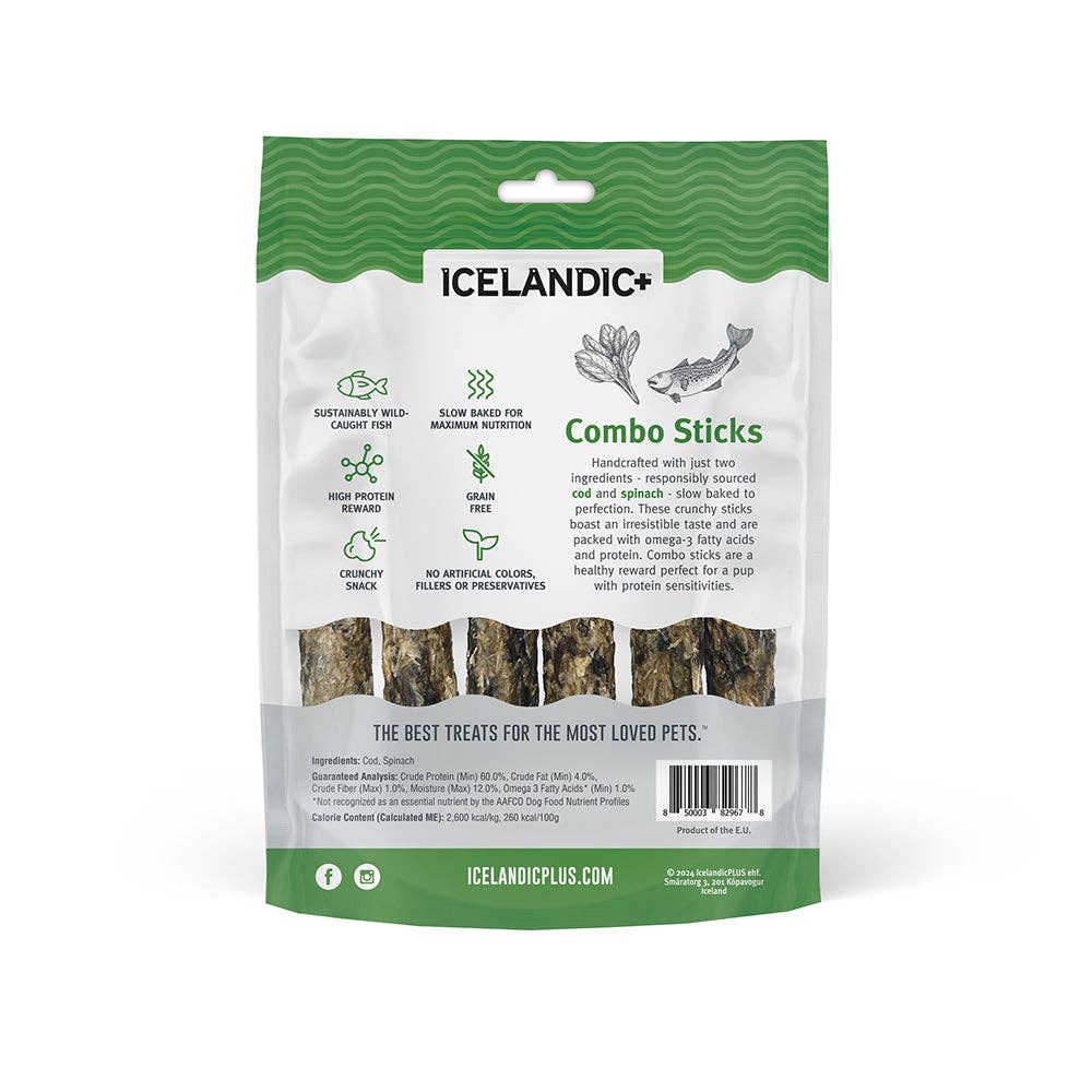 Icelandic+ Cod & Spinach Combo Sticks Dog Treats