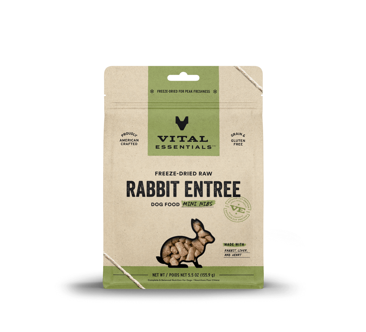 Vital Essentials Raw Rabbit FD Dog Food Mini Nibs 5.5 oz