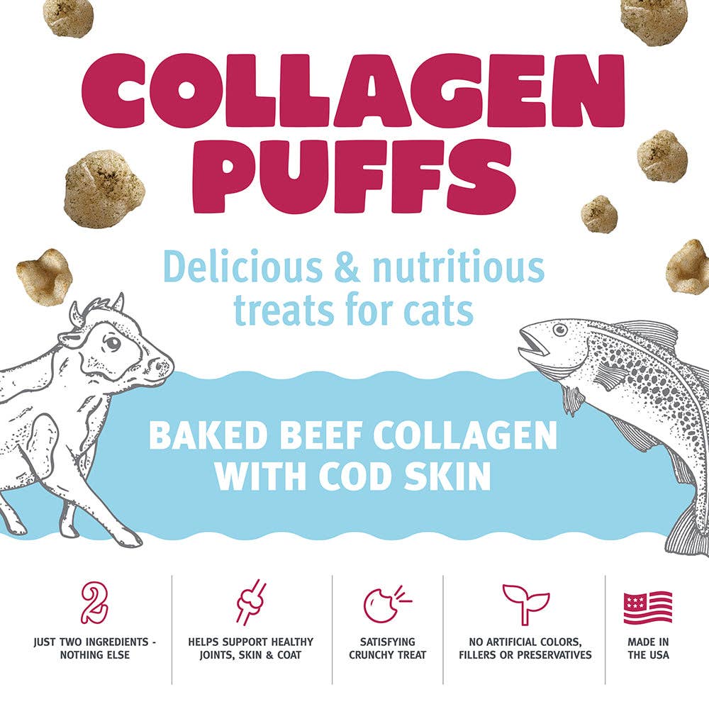 Icelandic+ Beef Collagen Puffs with Cod Skin Treats for Cats: 0.5-oz Bag