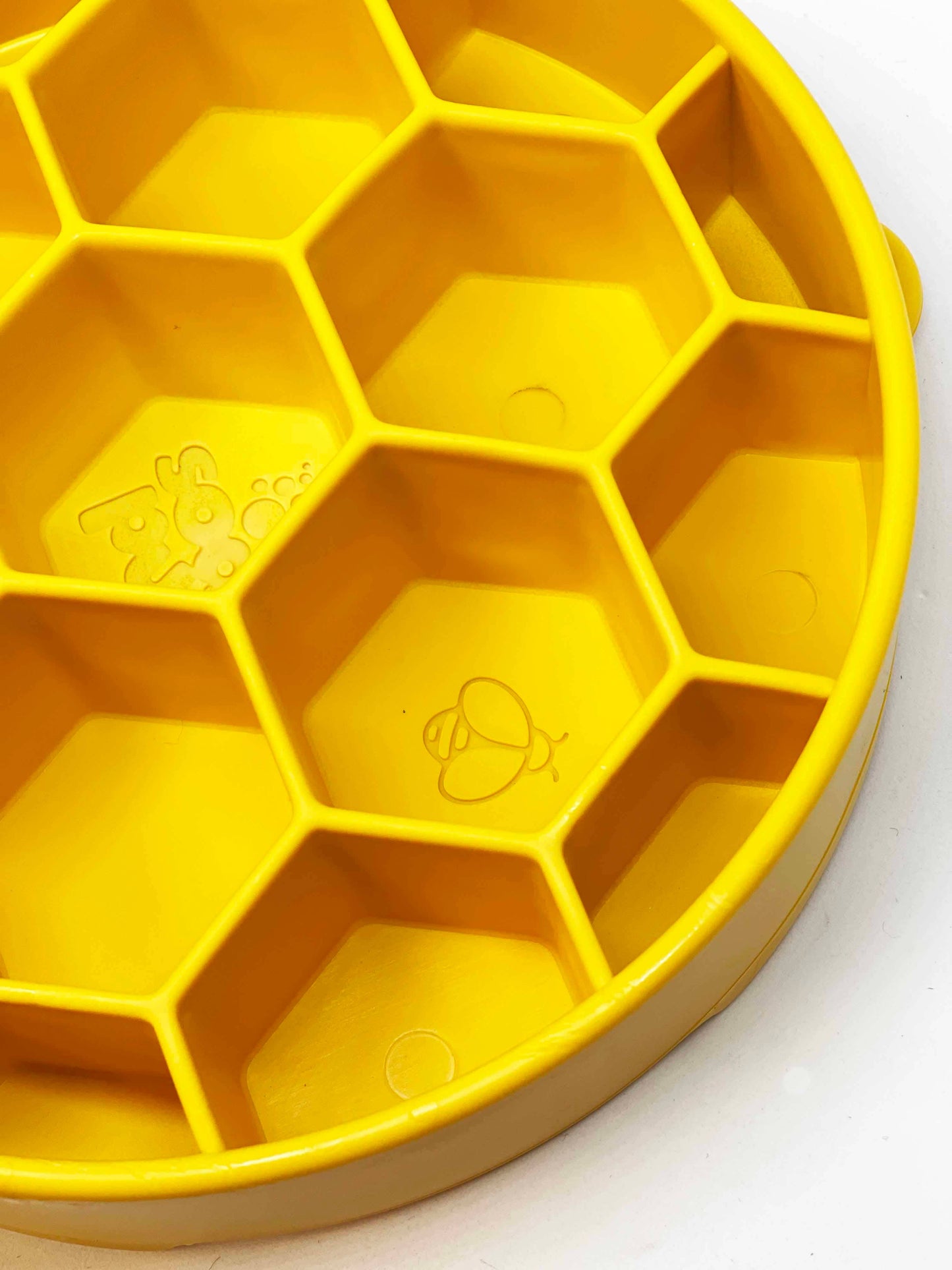 Honeycomb Design eBowl Enrichment Slow Feeder Bowl for Dogs: Yellow
