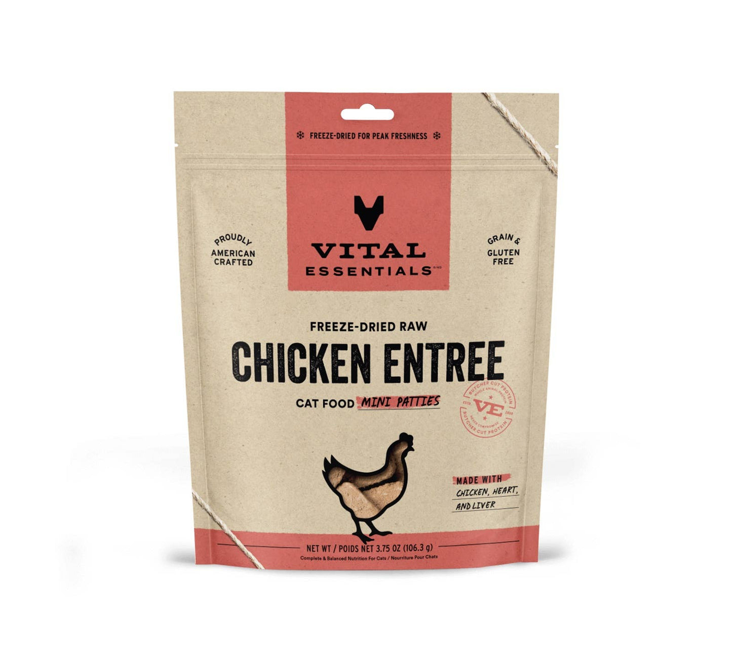 Vital Essentials Raw Chicken FD Mini Patties 3.75 oz