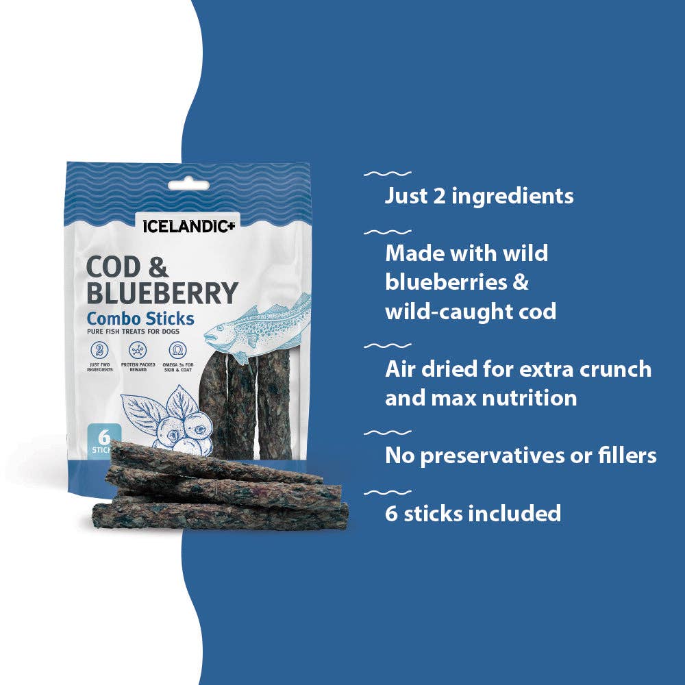 Icelandic+ Cod & Blueberry Combo Sticks Dog Treats