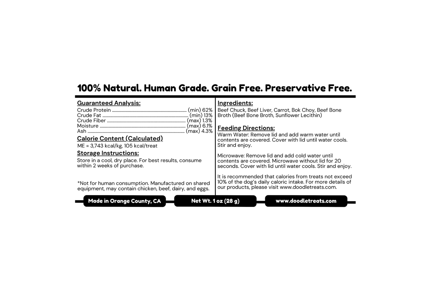 Beef Doodles (Cup Noodles for Dogs and Cats)