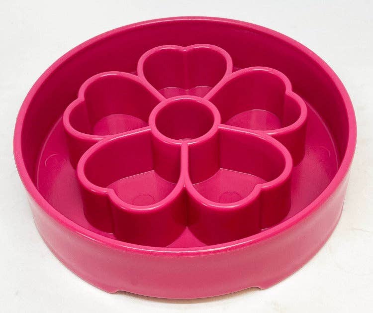 Flower Design eBowl Enrichment Slow Feeder Bowl for Dogs: Flower Bowl - Pink