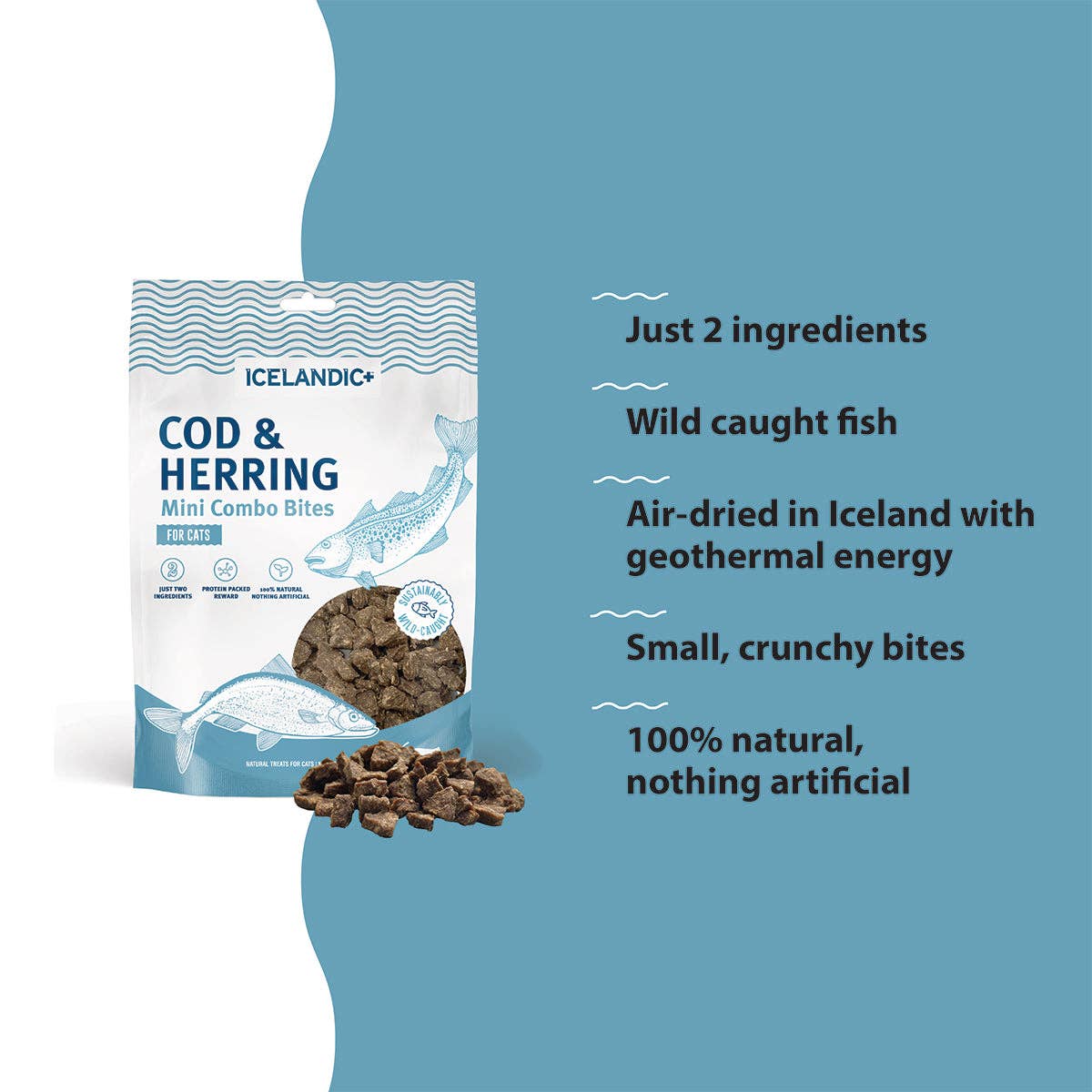 Icelandic+ Cod & Herring Mini Combo Bites Treats for Cats