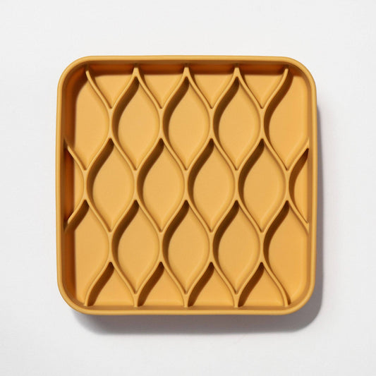 Dogged - argyle slow feeder bowl - marigold (limited edition): Marigold