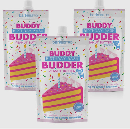 Dog Peanut Butter - 4oz. Squeeze Pack
Birthday Bash Budder