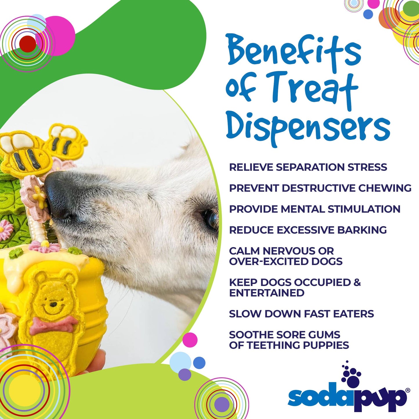 Large PUP-X Honey Pot Treat Dispenser: Blue