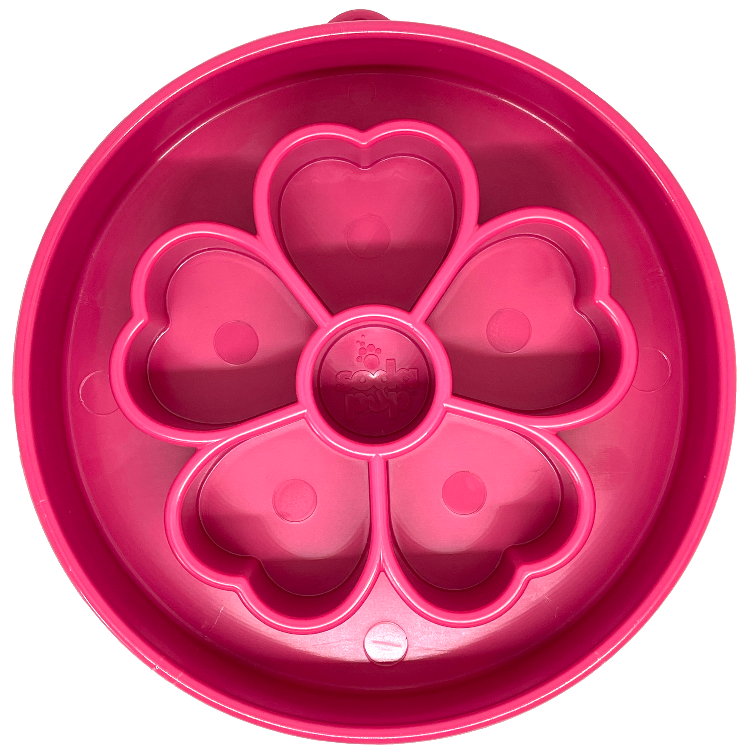Flower Design eBowl Enrichment Slow Feeder Bowl for Dogs: Flower Bowl - Pink