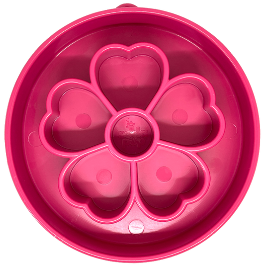 Flower Design eBowl Enrichment Slow Feeder Bowl for Dogs: Flower Bowl - Pink