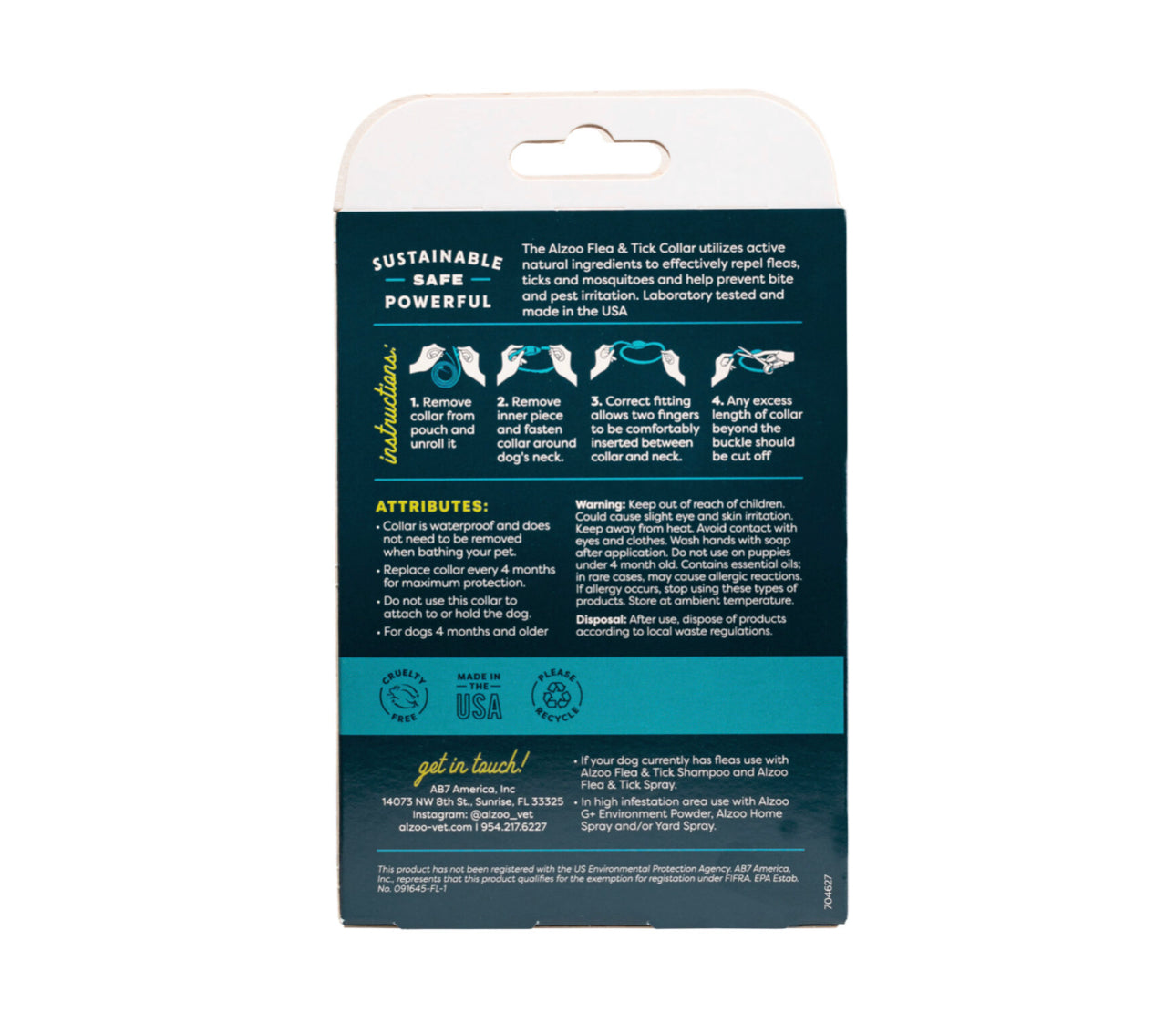 ALZOO™ Plant-Based Repellent Diffusing Dog Collar Small