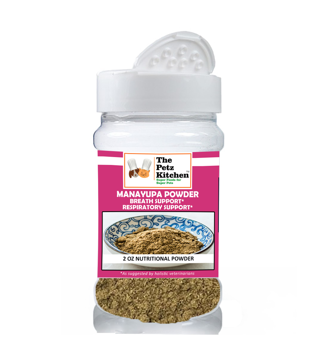 Manayupa Powder - Breath Support & Respiratory Support* the Petz Kitchen for Dogs & Cats*: Manayupa 2 Oz. Nutritional Shaker