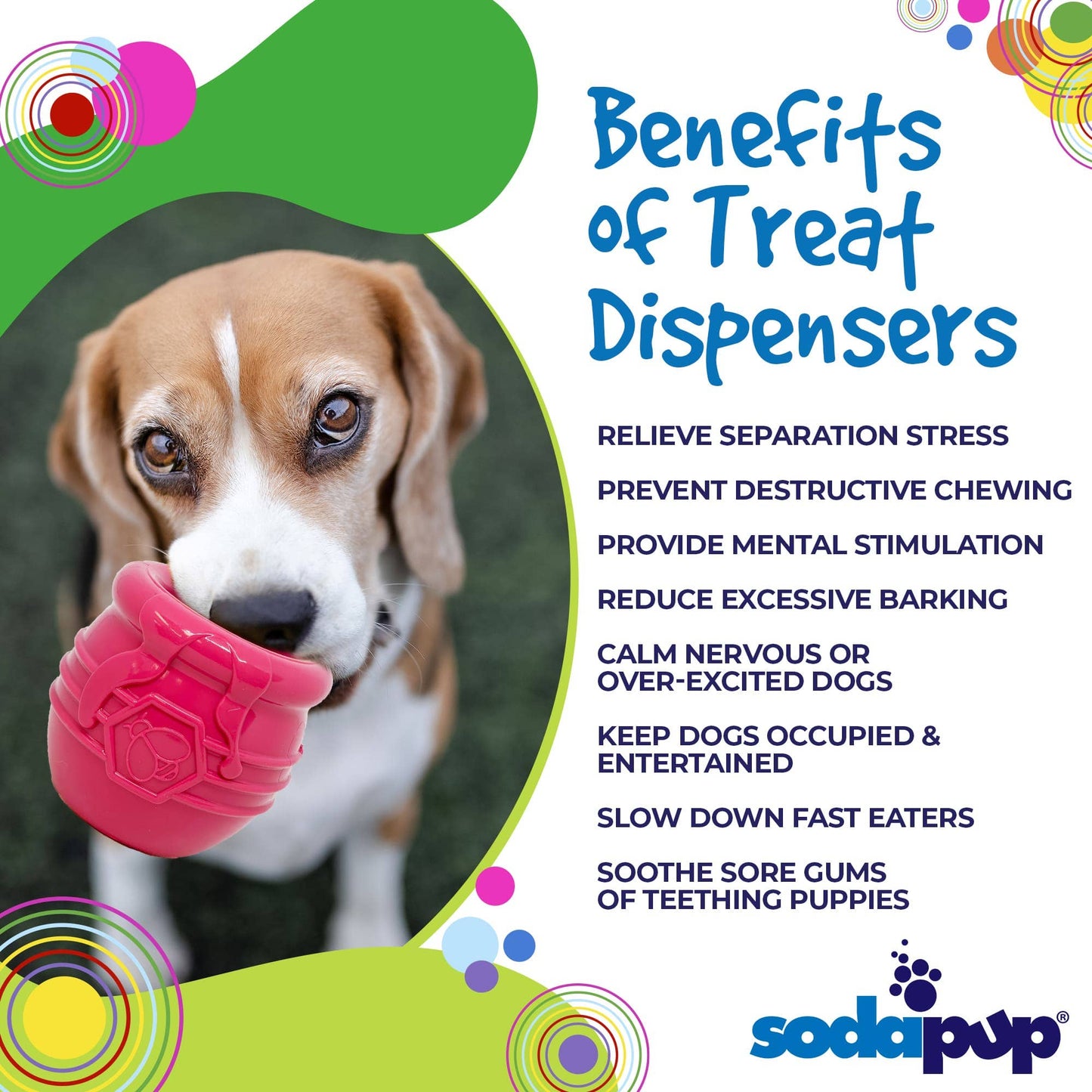 Large PUP-X Honey Pot Treat Dispenser: Pink