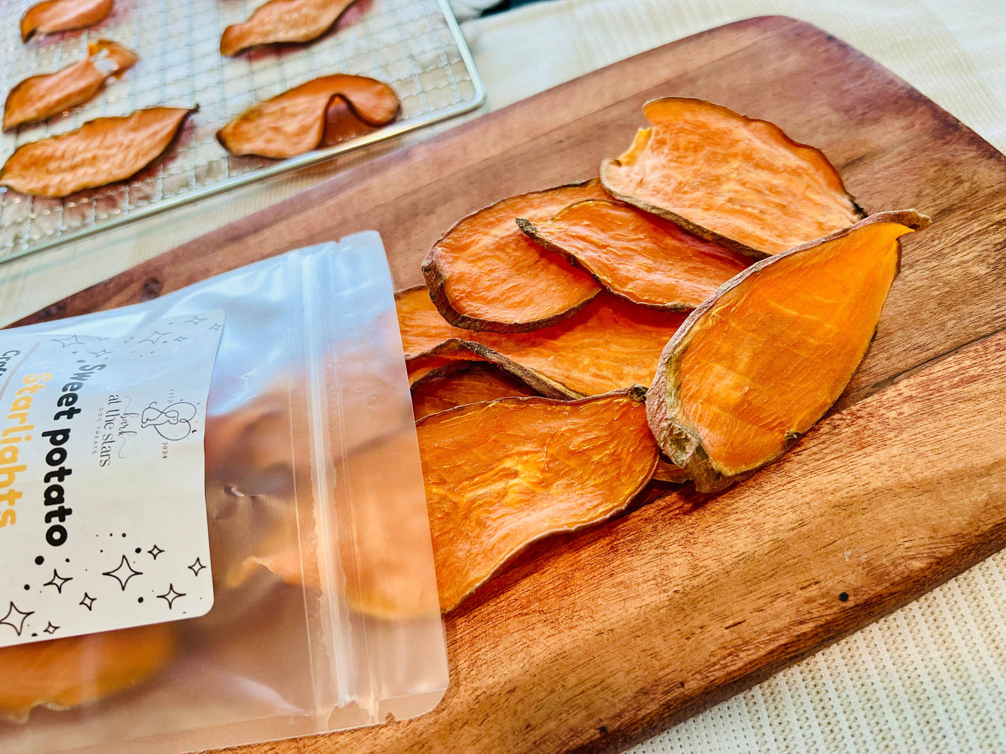 Sweet potato starlights | Sweet potato chews dog treats | 100% sweet potato dehydrated: 2oz