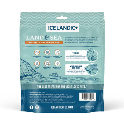 Icelandic+ Land & Sea Cod Skin & Freeze-Dried Trky Dog Treat: 2.4 oz