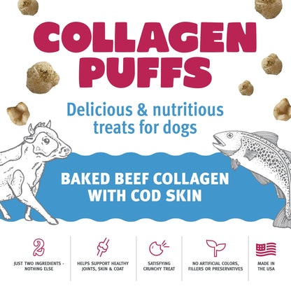 Icelandic+ Beef Collagen Puffs w/ Cod Skin Small Dogs 1.3-oz: 1.3-oz Bag
