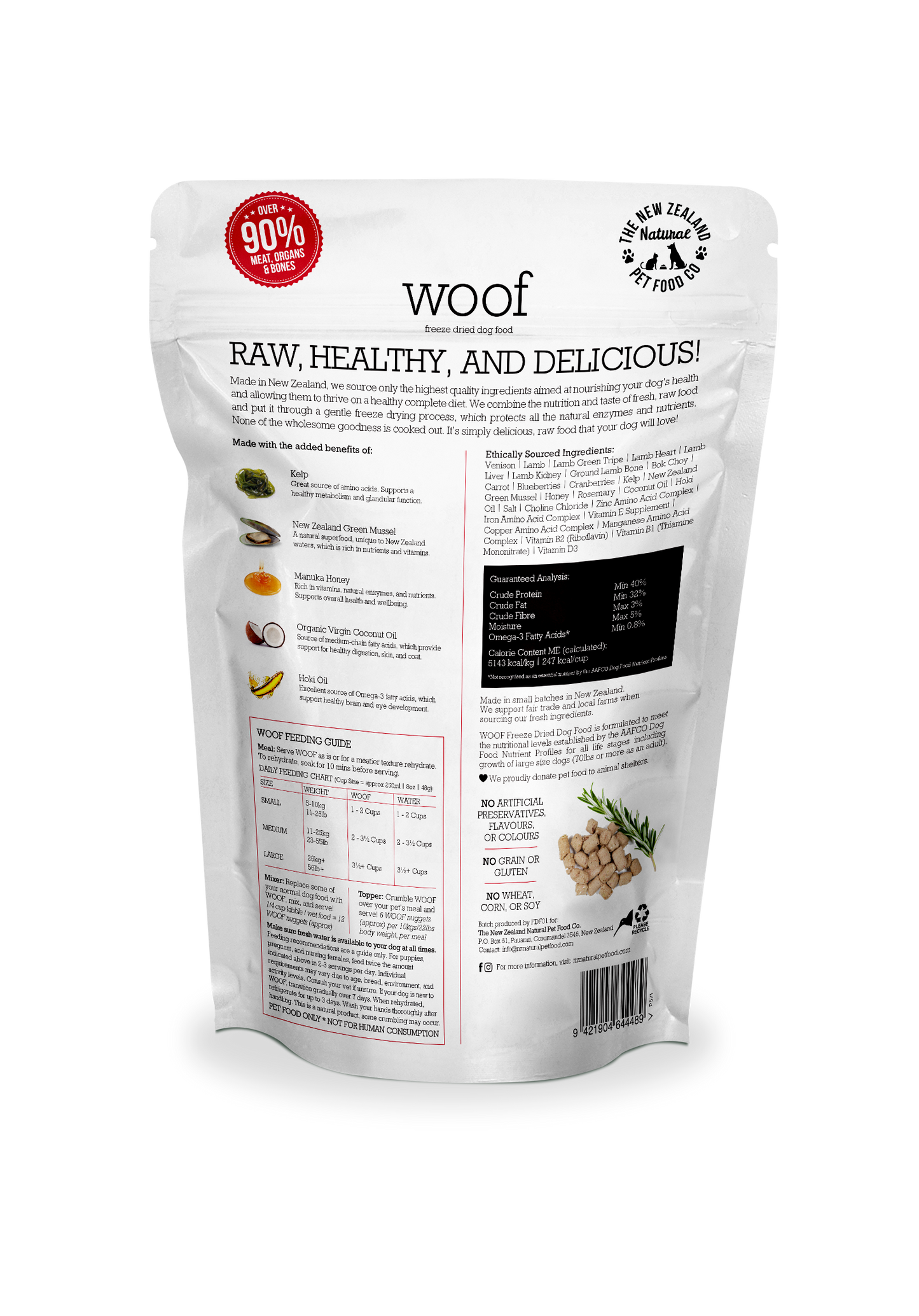 Woof Wild Venison Freeze Dried Dog Food 1.76oz