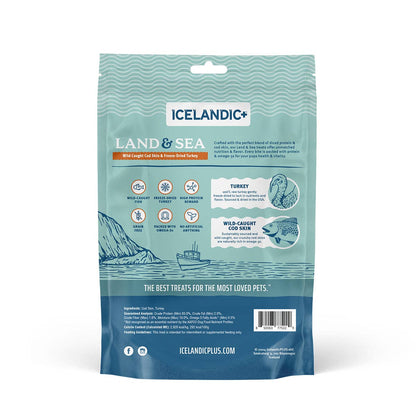 Icelandic+ Land & Sea Cod Skin & Freeze-Dried Trky Dog Treat: 2.4 oz