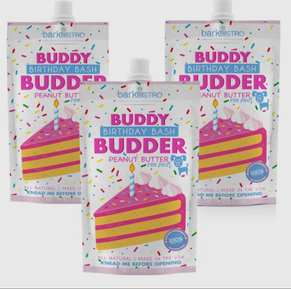 Dog Peanut Butter - 4oz. Squeeze Pack
Birthday Bash Budder
