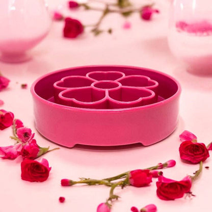 Flower Design eBowl Enrichment Slow Feeder Bowl for Dogs: Flower Bowl - Pink