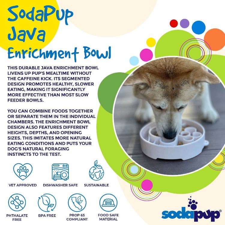 Java Design eBowl Enrichment Slow Feeder Bowl for Dogs: Coffee Bean