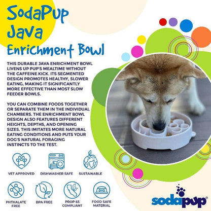 Java Design eBowl Enrichment Slow Feeder Bowl for Dogs: Coffee Bean