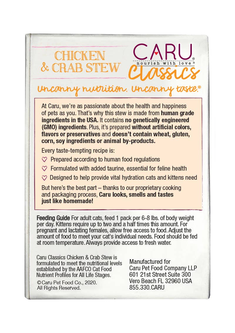 Caru Classics Chicken & Crab Stew for Cats