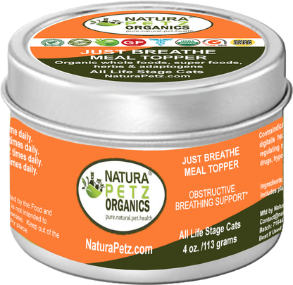 Just Breathe Obstructive Breathing Support* Meal Topper for Dogs and Cats*: Just Breathe Dog Meal Topper 4 Oz - Turkey Flavoring