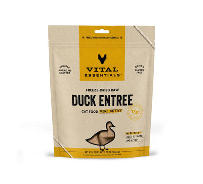 Vital Essentials Raw Duck FD Cat Food Mini Patties 3.75 oz