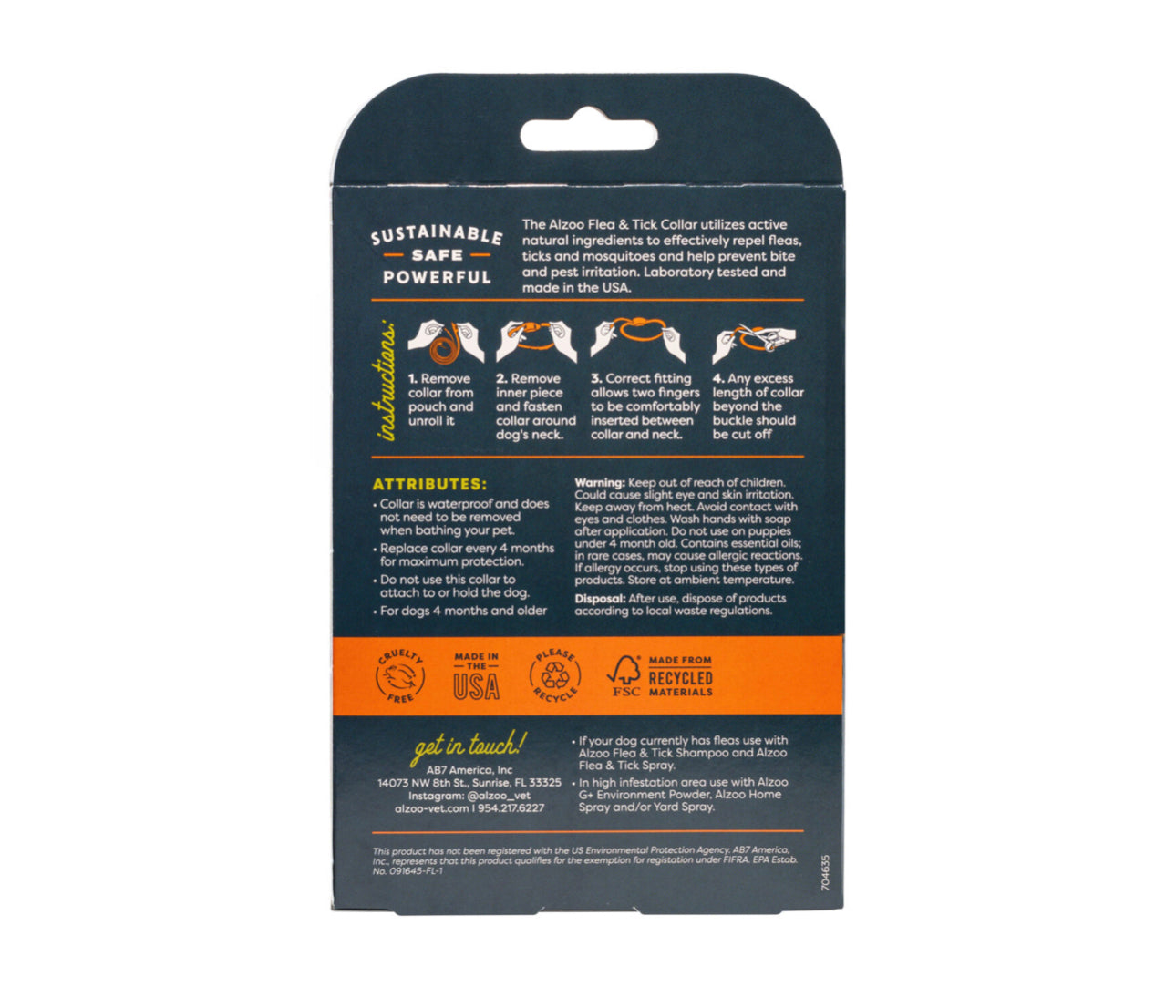 ALZOO™ Plant-Based Repellent Diffusing Dog Collar - Medium