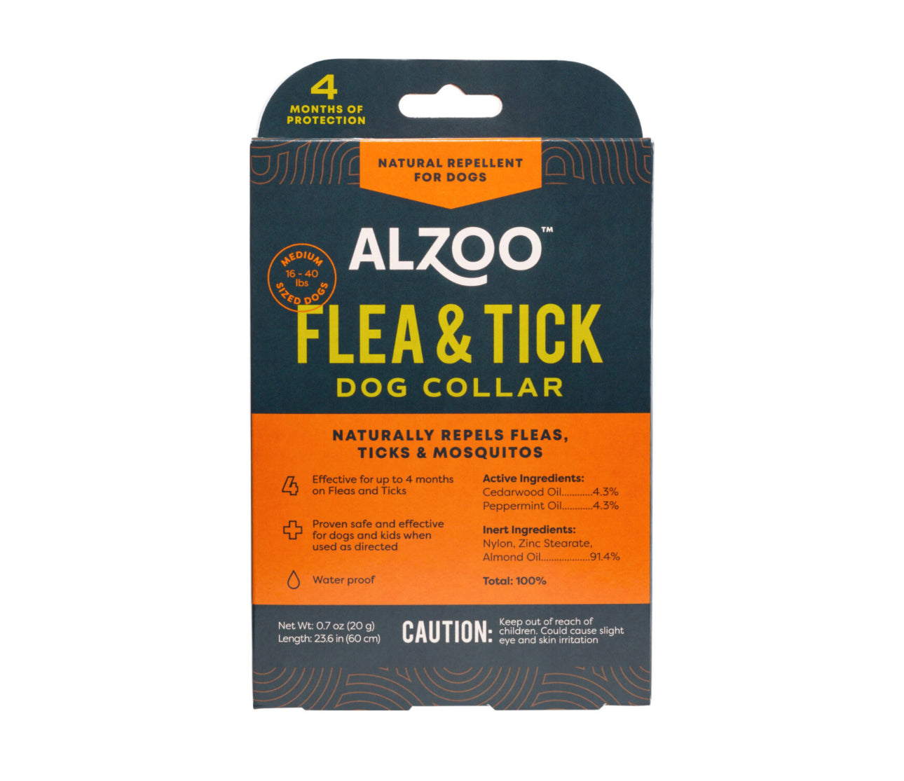 ALZOO™ Plant-Based Repellent Diffusing Dog Collar - Medium