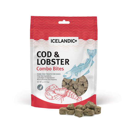Icelandic+ Cod & Lobster Combo Bites Fish Dog Treat 3.0-oz: Default Title