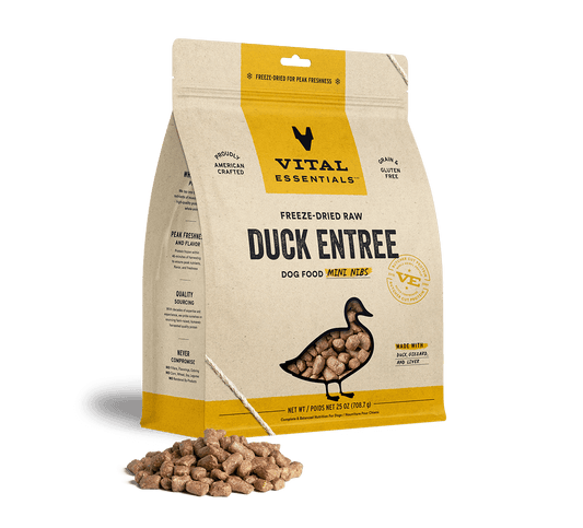 Vital Essentials Raw Duck FD Dog Food Mini Nibs 25 oz